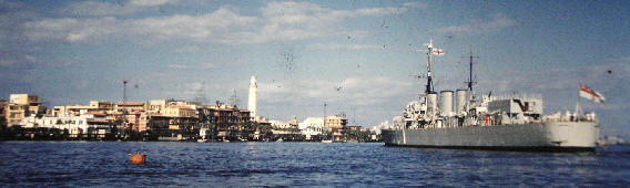 HMS Manxman at Port Said - 1956