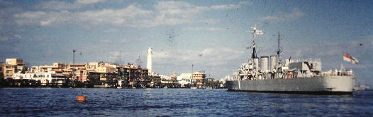 HMS Manxman at Port Said after the Cease Fire